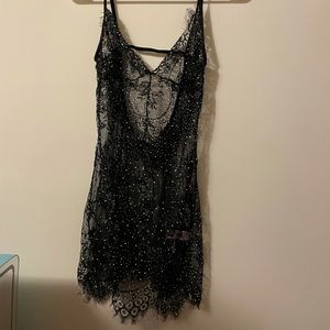 Fashion nova Night dress with rhinestones all over